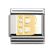 Nomination Letter B charm With Cubic Zirconia. Ref: 030301 02