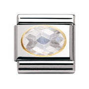 Nomination White Faceted Cubic Zirconia