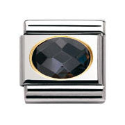 Nomination Black Faceted Cubic Zirconia
