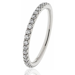 Platinum Brilliant Cut Diamond Set 1/2 Eternity/Wedding Ring .45ct