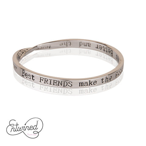 Entwined Best Friends... Silver Bangle