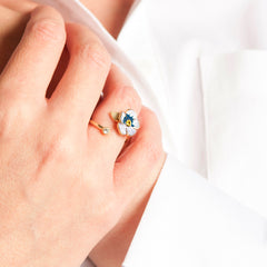 Secret Garden Flower & Crystal Ring
