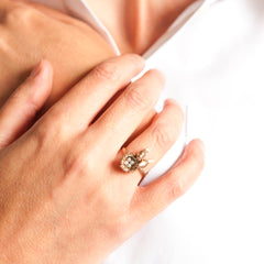 Secret Garden Two Birds Ring With Pearls