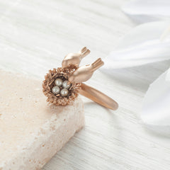 Secret Garden Two Birds Ring With Pearls