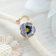 Secret Garden Flower & Crystal Ring