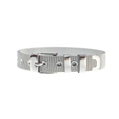 Buckle Up Silver Mesh Charm Bracelet