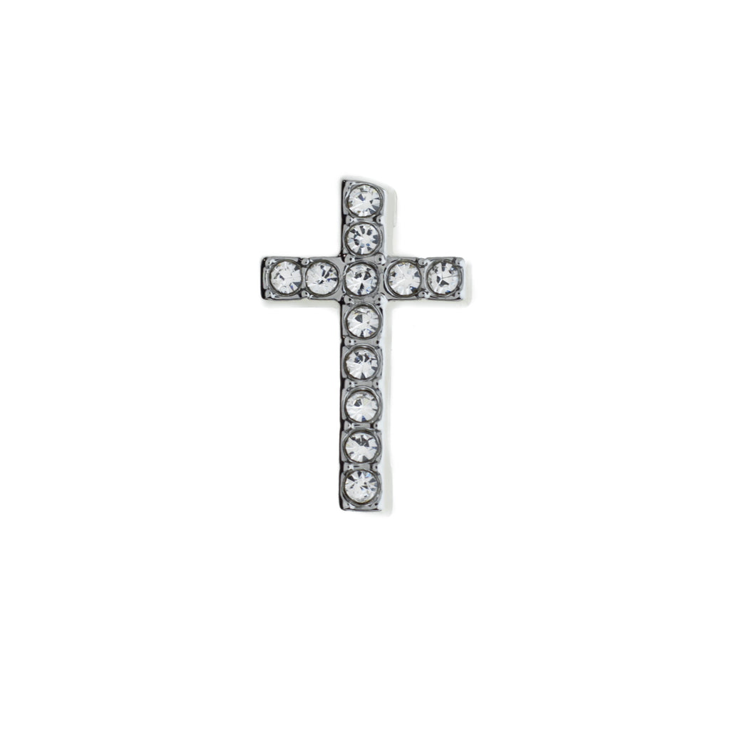 Buckle Up Silver Cross With Crystals