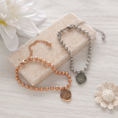 Personalised Heart Charm Bracelet