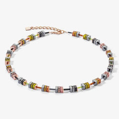 Sparkling Classic Elements Rose Gold Autumn Multi Stone Necklace 4412/10-0911