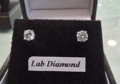 Sterling Silver Brilliant Cut Lab Diamond Stud Earrings .60ct