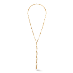 Modern chain necklace with freshwater pearl charms gold  112/10-1416