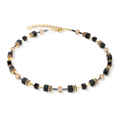 GeoCUBE® necklace Onyx black-gold    4018/10-1316