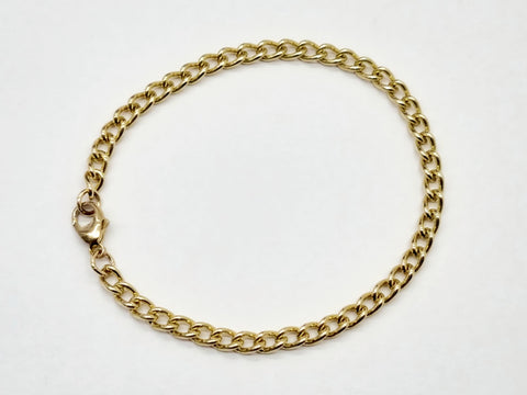9ct Yellow Gold Rounded Curb Bracelet 8.4gms