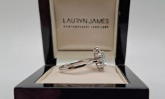Platinum Emerald Cut Aquamarine & Brilliant Cut Diamond Cluster Ring 2.30ct £2275