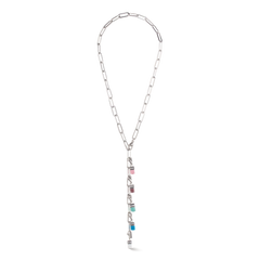 Happy Iconic Cube charm necklace silver pastel 4522/10-0733