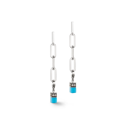 Happy Iconic Cube charm earrings silver pastel 4522/21-0733