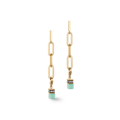 Happy Iconic Cube charm earrings gold pastel  4522/21-1516