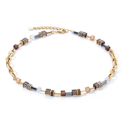 GeoCUBE® Chunky Chain necklace gold-brown 4524/10-1116