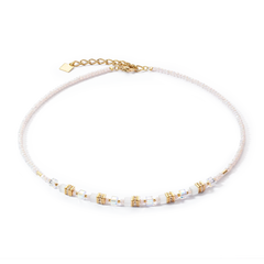 Mini Cubes Necklet gold white  4565/30-1416