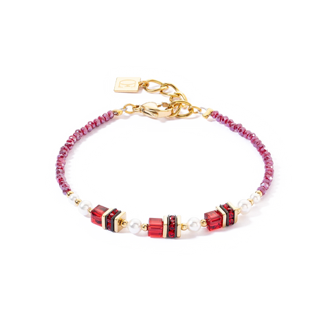 Sparkling Princess bracelet gold-red 4567/30-0300