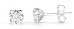 Sterling Silver Brilliant Cut Lab Diamond Stud Earrings .60ct
