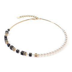 GeoCUBE® Gold Tone Back and Pearl Beaded Necklace    5086/10-1316