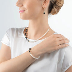 GeoCUBE® Gold Tone Back and Pearl Beaded Necklace    5086/10-1316