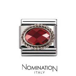 Nomination Red Silver Twist Charm