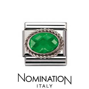 Nomination Green Silver Twist Charm