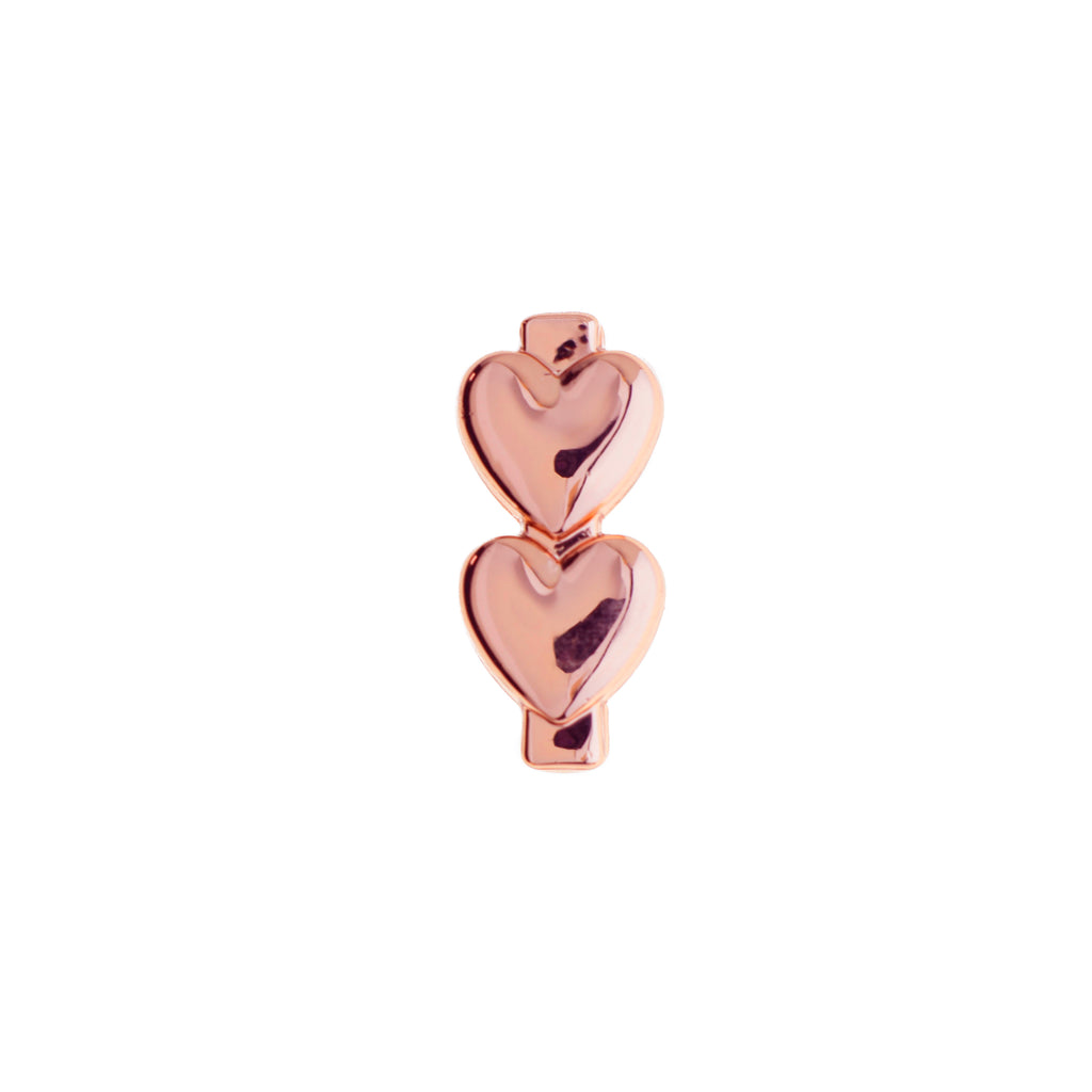 Buckle Up Rose Gold Two Hearts Charm