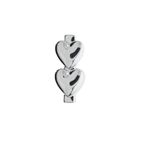 Buckle Up Silver Two Hearts Charm