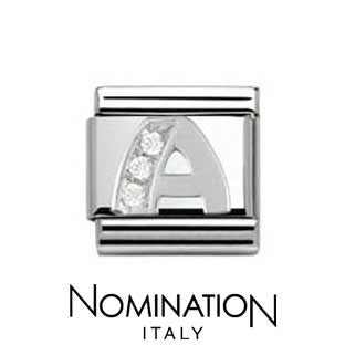 Nomination Classic CZ Silver Letter A