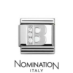Nomination Classic CZ Silver Letter B