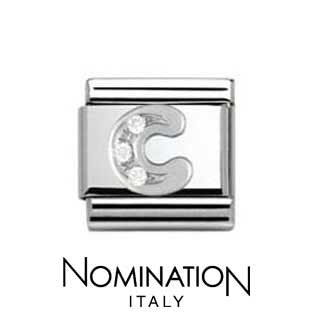 Nomination Classic CZ Silver Letter C