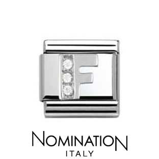 Nomination Classic CZ Silver Letter F