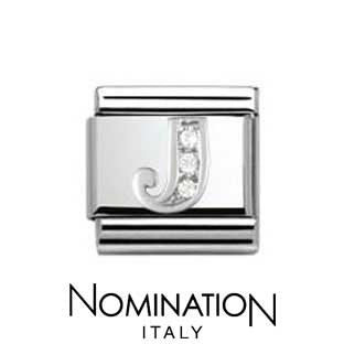 Nomination Classic CZ Silver Letter J