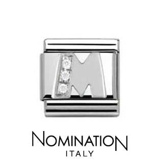 Nomination Classic CZ Silver Letter M