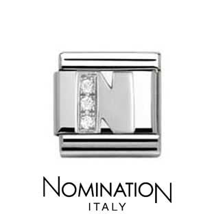 Nomination Classic CZ Silver Letter N