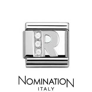 Nomination Classic CZ Silver Letter R