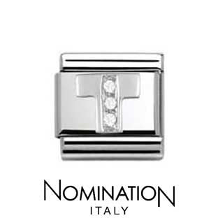 Nomination Classic CZ Silver Letter T
