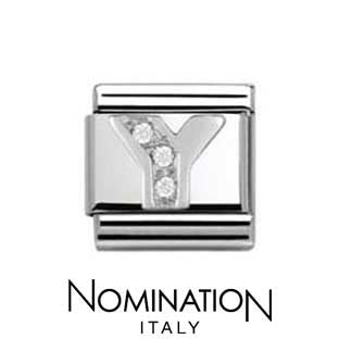 Nomination Classic CZ Silver Letter Y