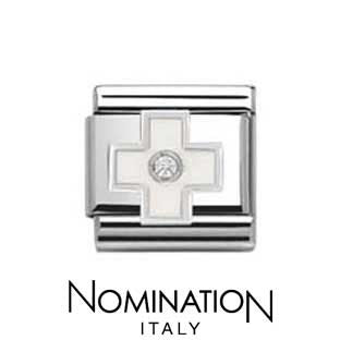 Nomination SilverShine White Cross Charm
