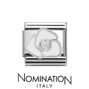 Nomination SilverShine White Rose Charm