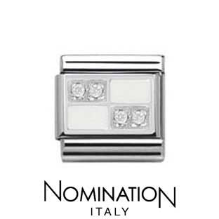 Nomination White Chessboard Charm