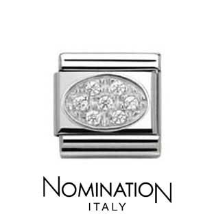 Nomination White Oval Pave Charm