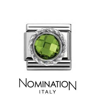 Nomination SilverShine Green Round Faceted Stone Charm