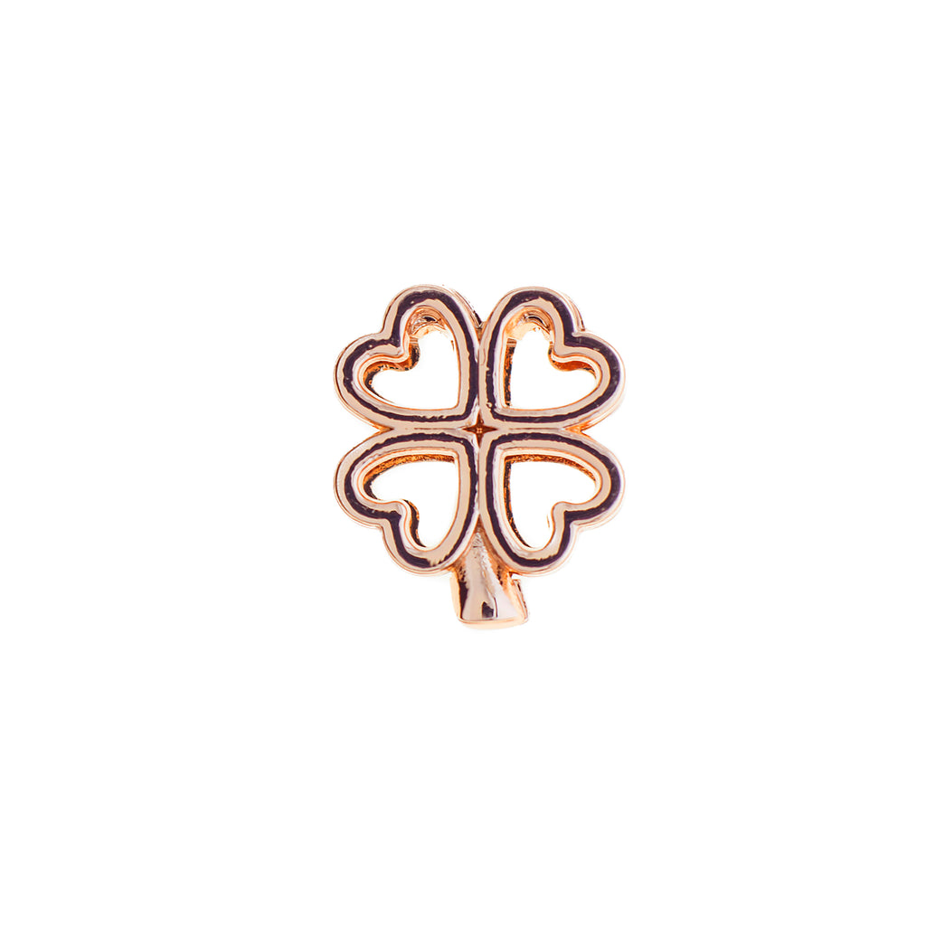 Buckle Up Rose Gold 4 Heart Clover Charm