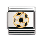 Nomination Black and White Football Charm