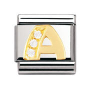 Nomination Letter A with Cubic Zirconia.     Ref: 030301 01