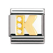 Nomination Letter K with Cubic Zirconia.     Ref: 030301 11